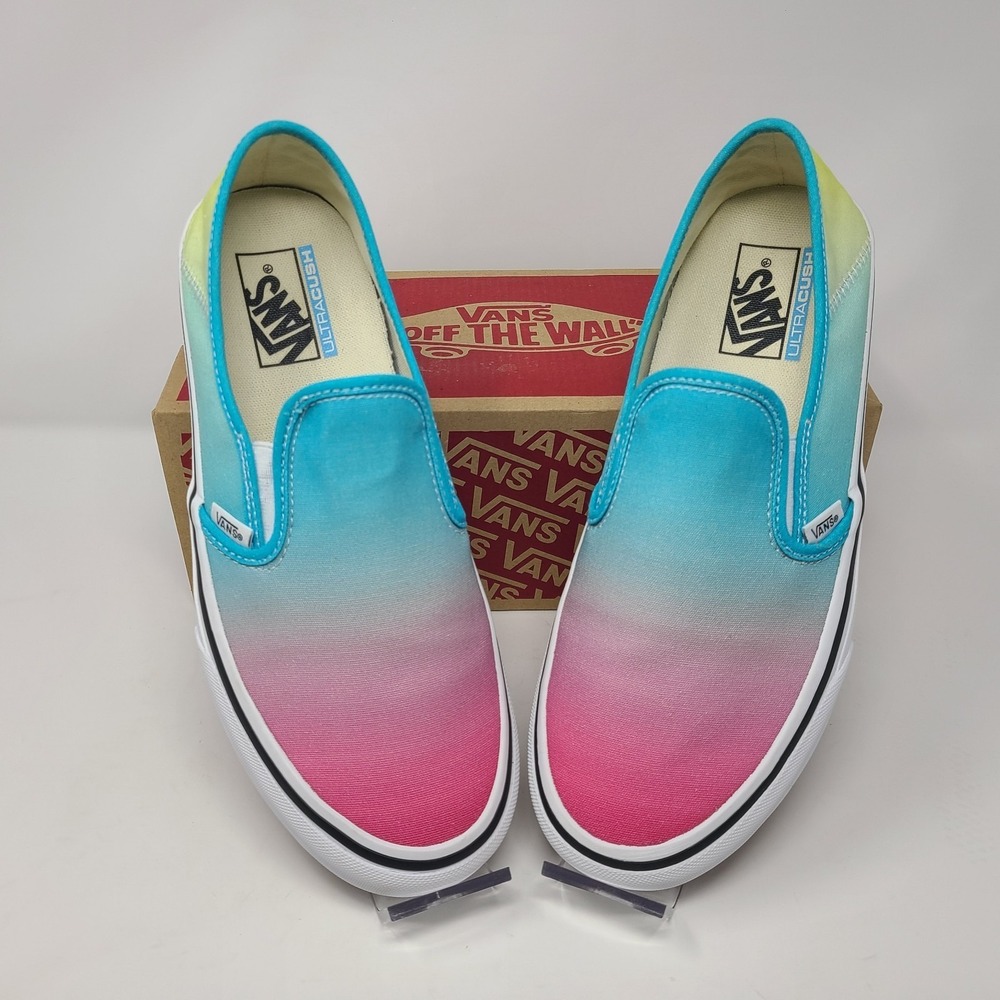 Vans Slip-On Sf Women 10 Multicolor Ombre Rainbow UltraCush VN0A3MVD4Y0